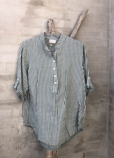Cabana Living Skjorte Stripe Military