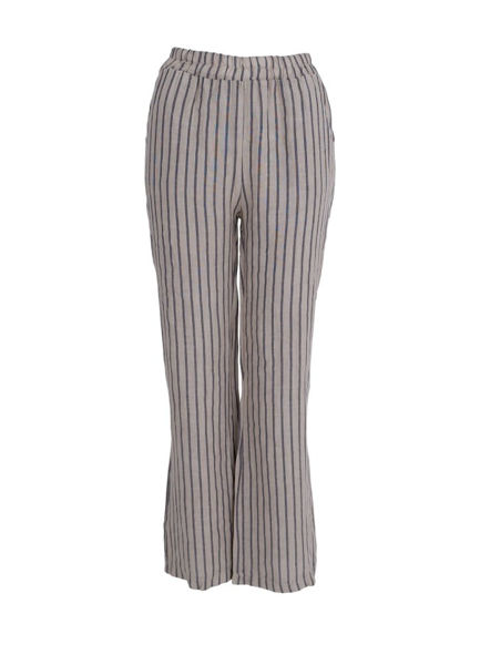 Black Colour Bukser Melina Beige Stripe